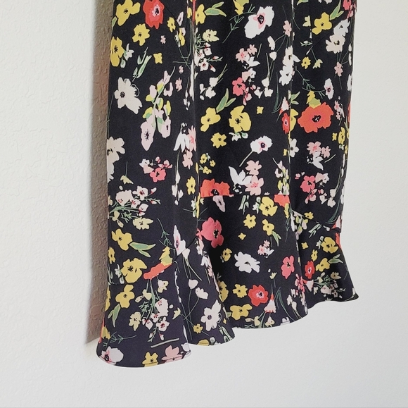 Aidan Mattox Floral Crepe Black Dress Sz8 - Picture 7 of 12